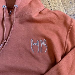 Burnt orange Dolan twins hoodie size Medium